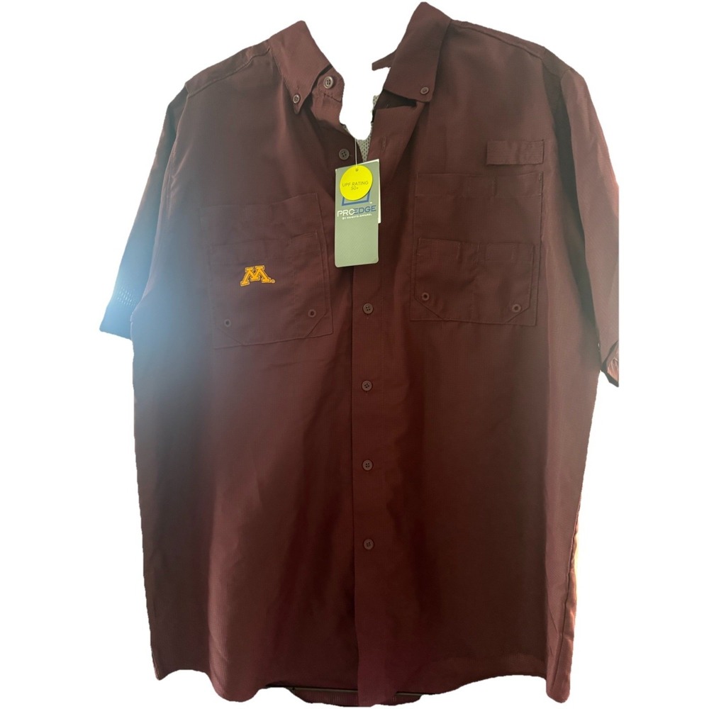 Men's Medium Michigan Golden Gophers Maroon Colored Button Down by Proedge NWT